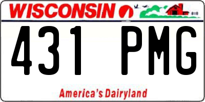 WI license plate 431PMG