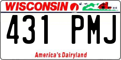 WI license plate 431PMJ