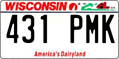 WI license plate 431PMK
