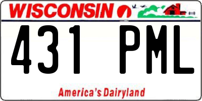 WI license plate 431PML