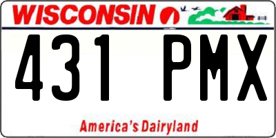 WI license plate 431PMX