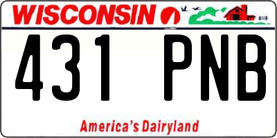 WI license plate 431PNB