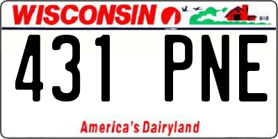 WI license plate 431PNE