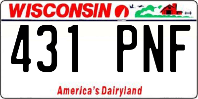 WI license plate 431PNF