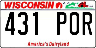 WI license plate 431POR
