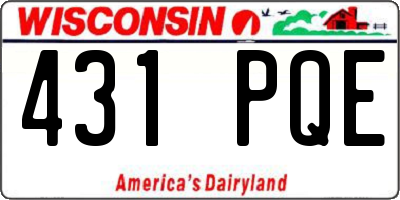 WI license plate 431PQE