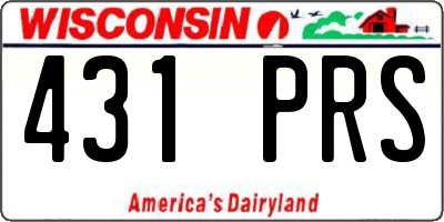 WI license plate 431PRS