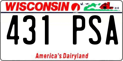 WI license plate 431PSA