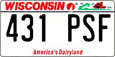 WI license plate 431PSF