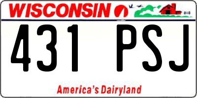 WI license plate 431PSJ