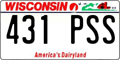 WI license plate 431PSS