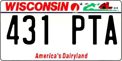 WI license plate 431PTA
