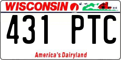 WI license plate 431PTC