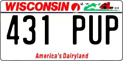 WI license plate 431PUP