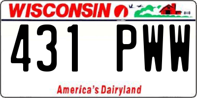 WI license plate 431PWW