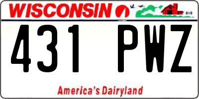 WI license plate 431PWZ