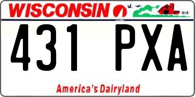 WI license plate 431PXA