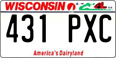 WI license plate 431PXC