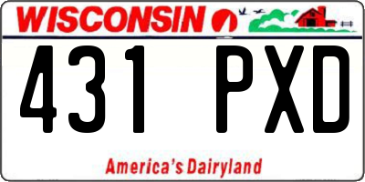 WI license plate 431PXD