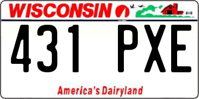 WI license plate 431PXE
