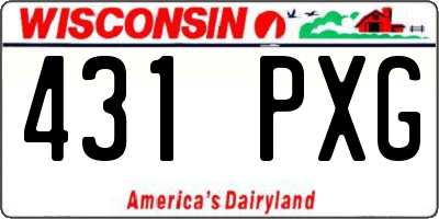 WI license plate 431PXG