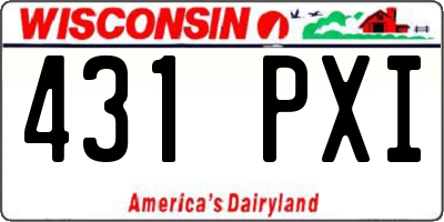 WI license plate 431PXI