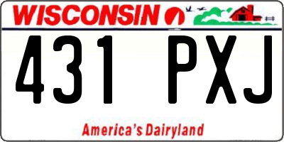 WI license plate 431PXJ