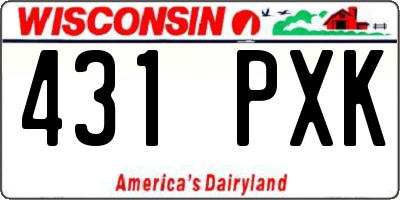 WI license plate 431PXK
