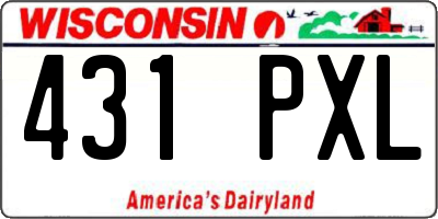 WI license plate 431PXL