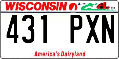 WI license plate 431PXN