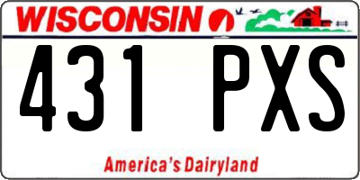 WI license plate 431PXS