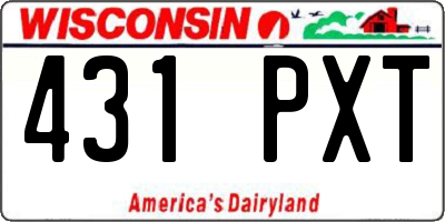 WI license plate 431PXT