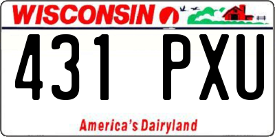 WI license plate 431PXU