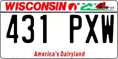 WI license plate 431PXW