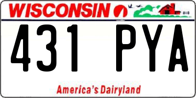 WI license plate 431PYA