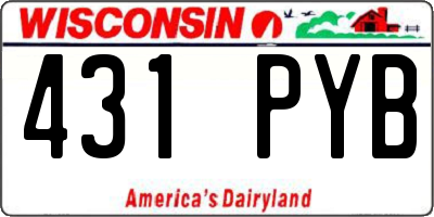 WI license plate 431PYB
