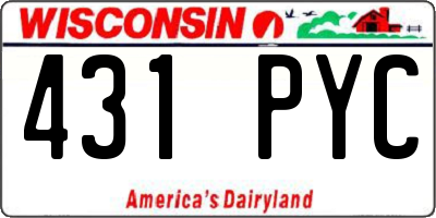 WI license plate 431PYC