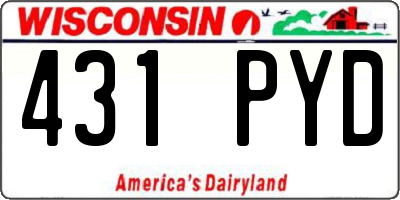 WI license plate 431PYD