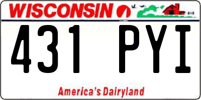 WI license plate 431PYI
