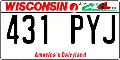 WI license plate 431PYJ