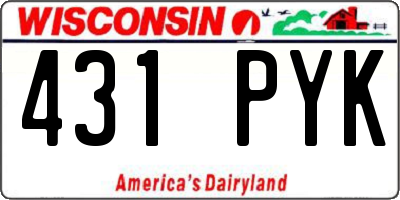 WI license plate 431PYK