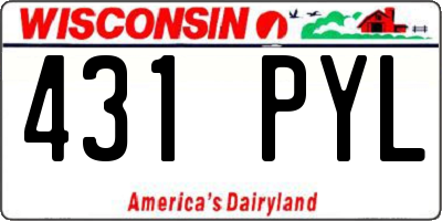 WI license plate 431PYL