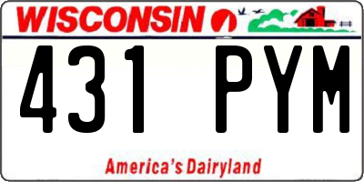 WI license plate 431PYM