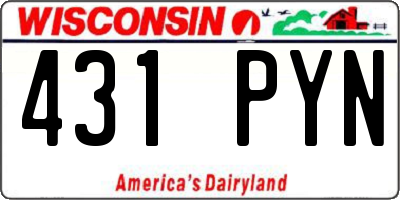 WI license plate 431PYN