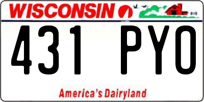 WI license plate 431PYO