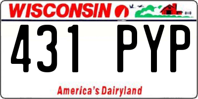 WI license plate 431PYP