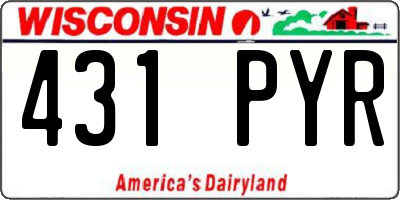 WI license plate 431PYR