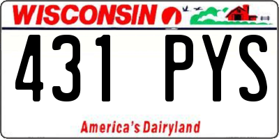 WI license plate 431PYS