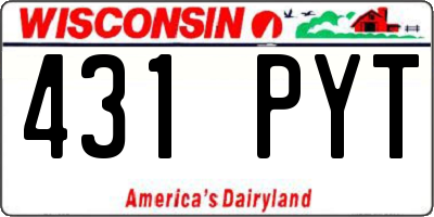WI license plate 431PYT