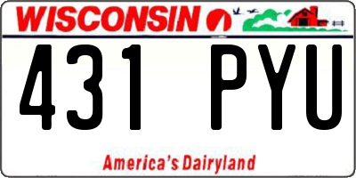 WI license plate 431PYU